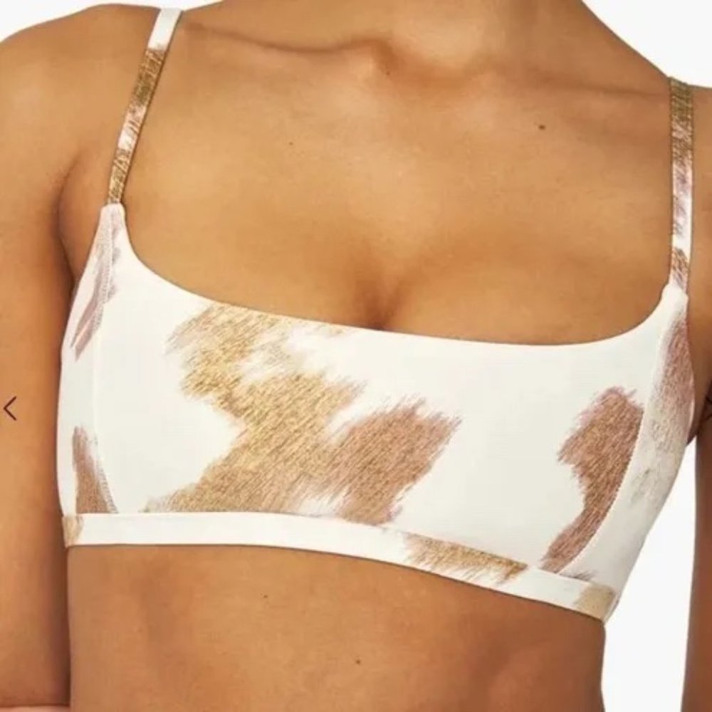 WeWoreWhat White and Brown Bralette